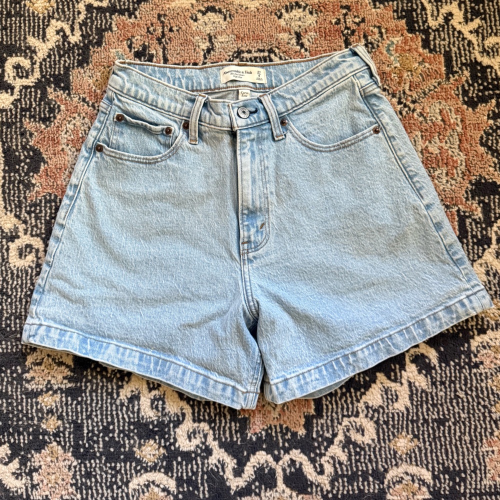 Abercrombie & Fitch the Dad Short Curve Love High-Rise Denim Shorts